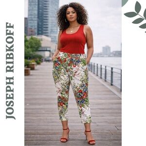 Joseph Ribkoff Floral Cotton Stretch Pants Size 20